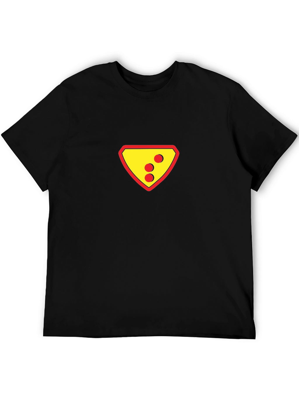 Black T-Shirt with Superhero-Style Cheese Logo