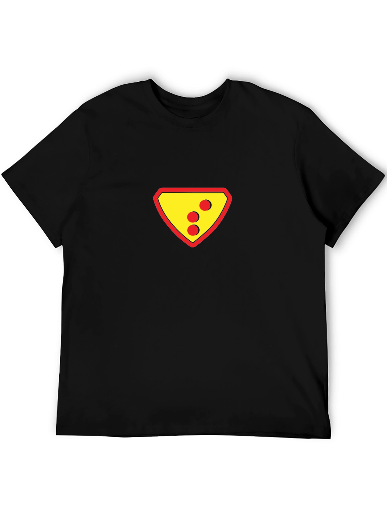Black T-Shirt with Superhero-Style Cheese Logo