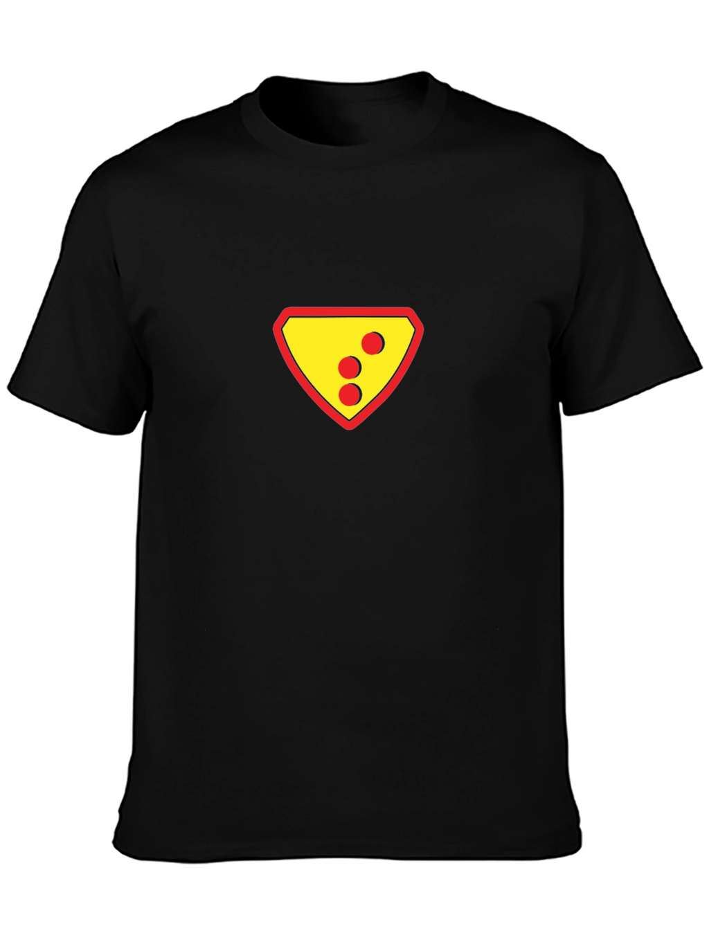 Black T-Shirt with Superhero-Style Cheese Logo