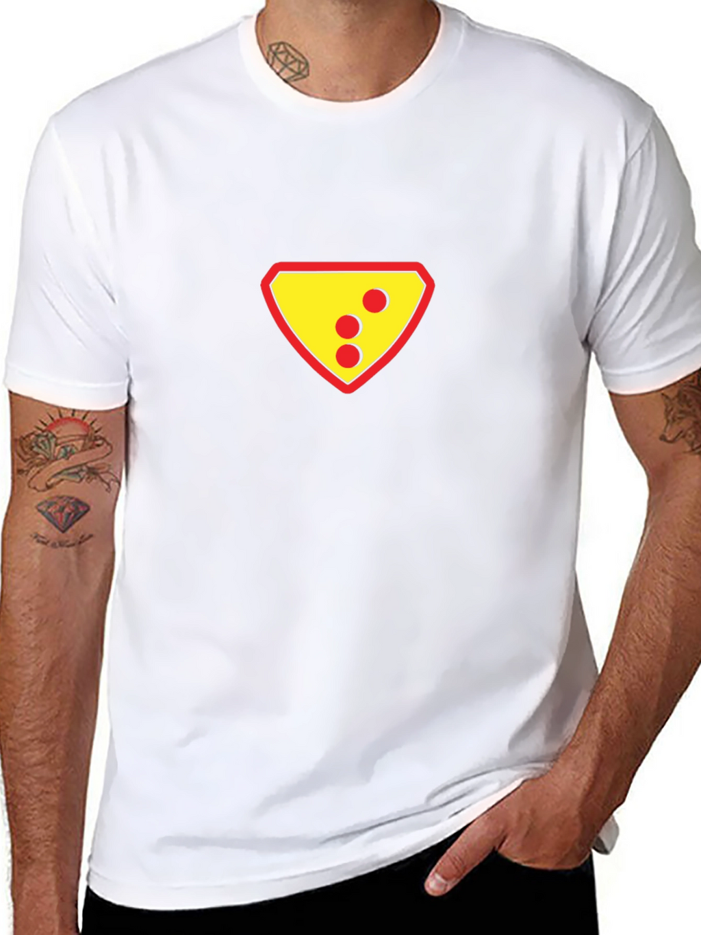 Black T-Shirt with Superhero-Style Cheese Logo