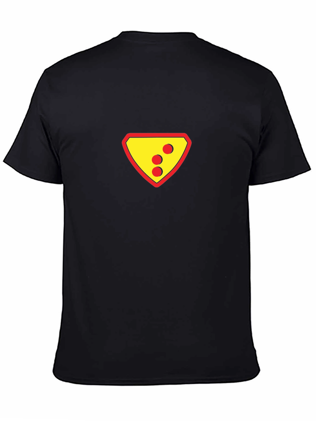 Black T-Shirt with Superhero-Style Cheese Logo