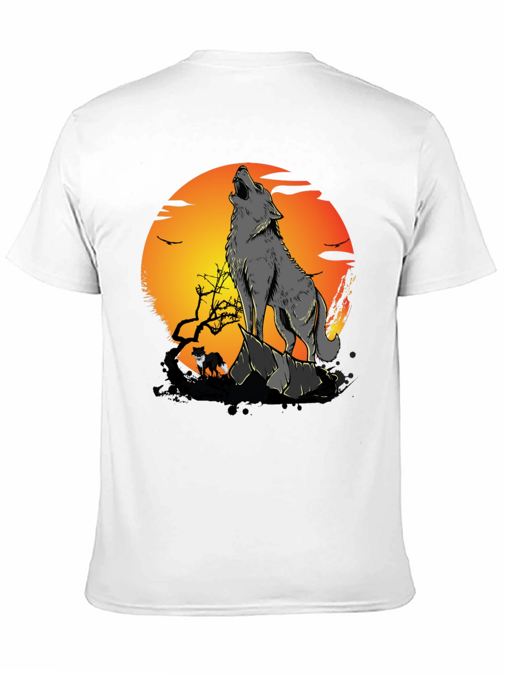 Wolf Howling at Moon Graphic Tee