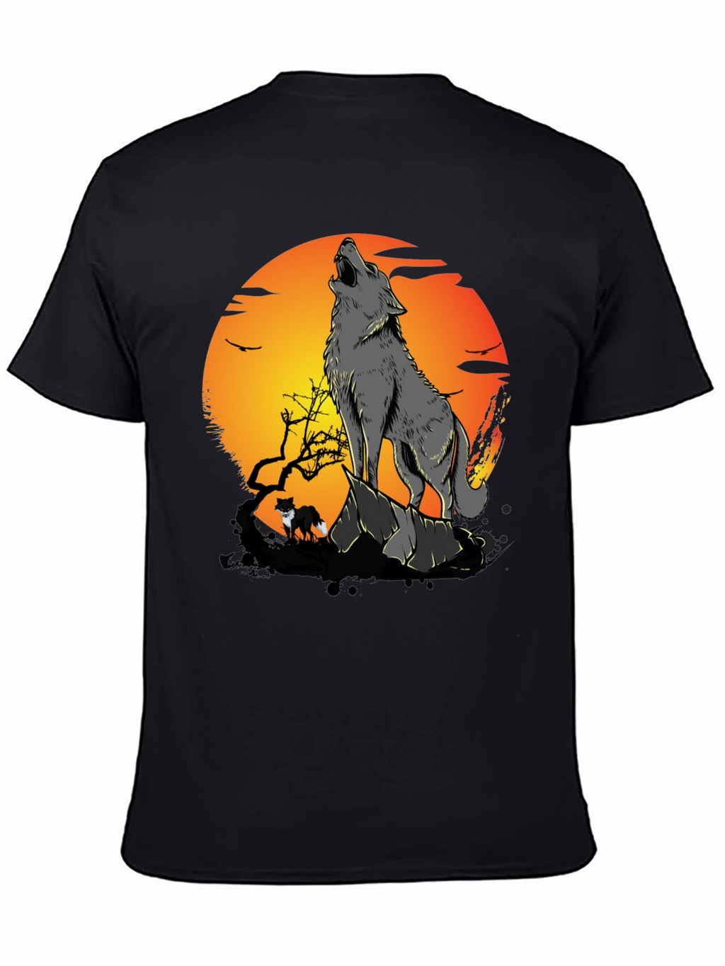 Wolf Howling at Moon Graphic Tee