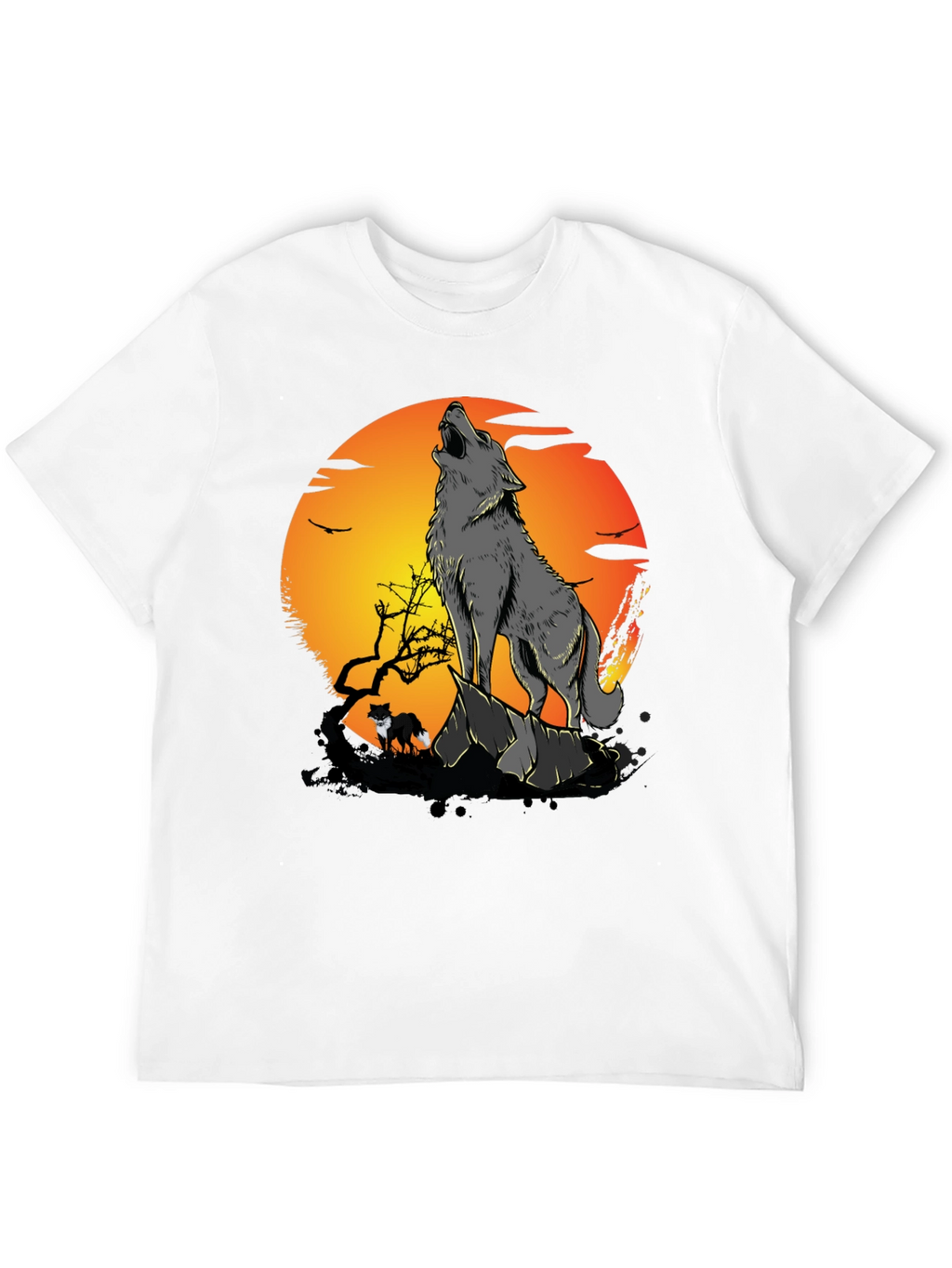 Wolf Howling at Moon Graphic Tee