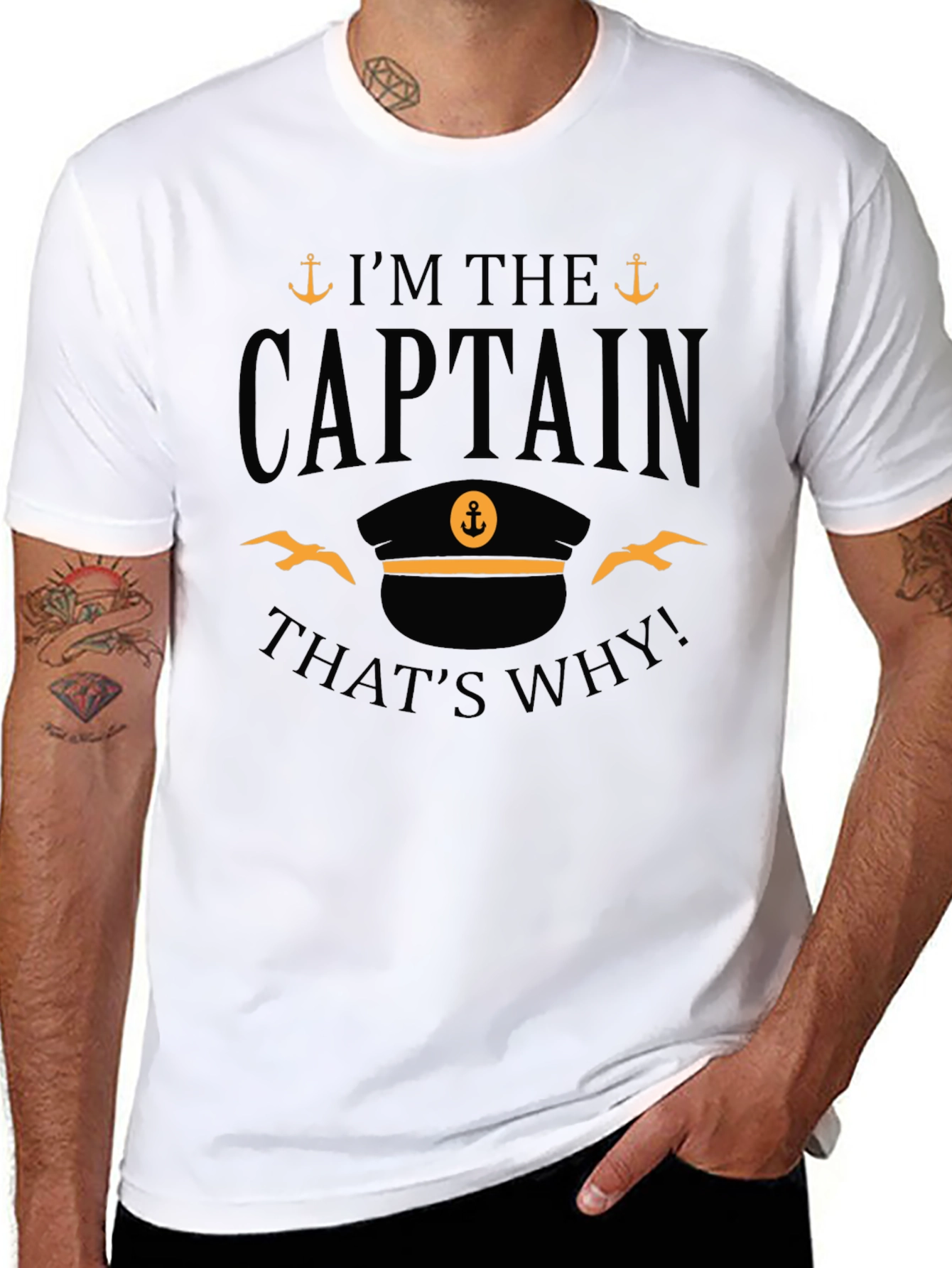 Captain T-Shirt - Nautical Theme Crew Tee