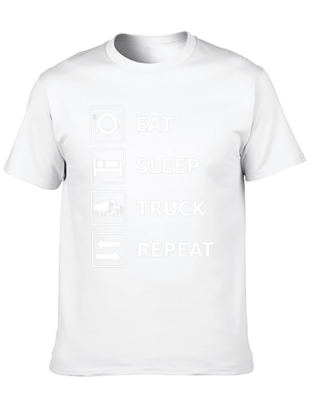 Eat Sleep Truck Repeat Black Graphic T-Shirt