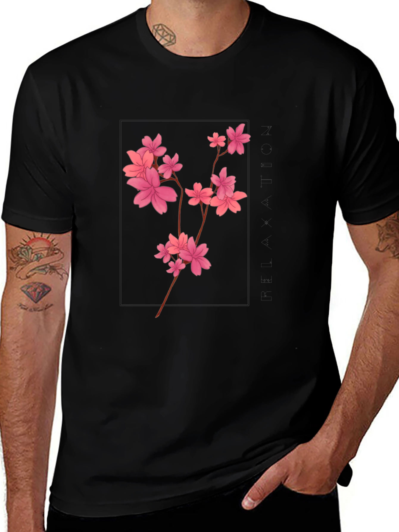 Cherry Blossom T-Shirt - Black Graphic Tee