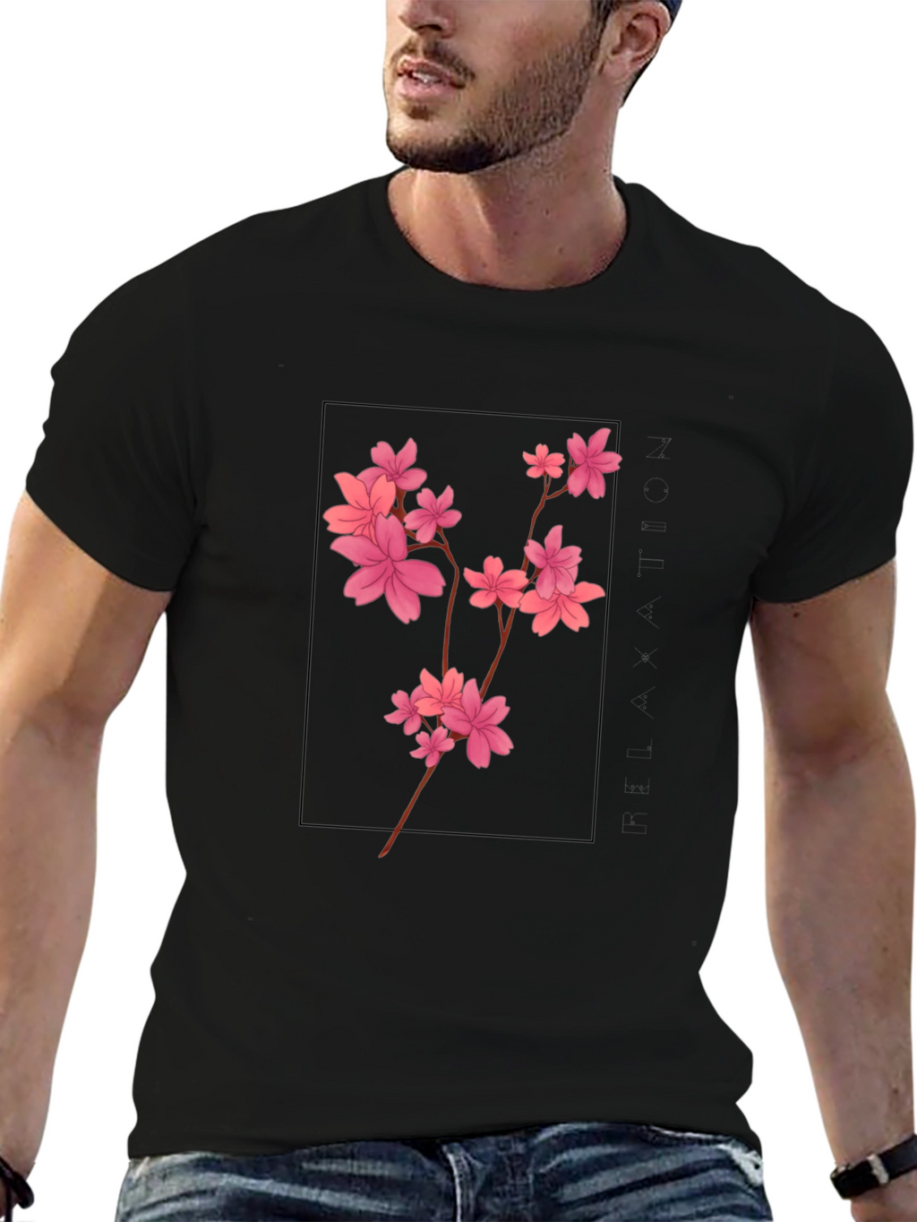 Cherry Blossom T-Shirt - Black Graphic Tee