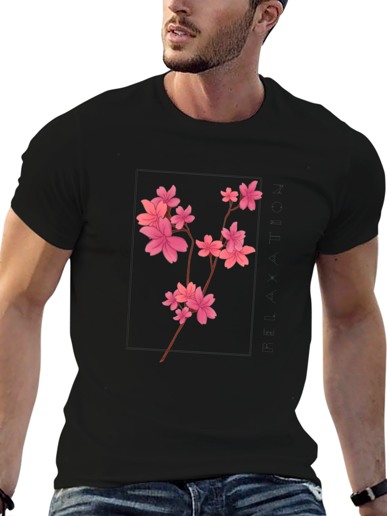 Cherry Blossom T-Shirt - Black Graphic Tee
