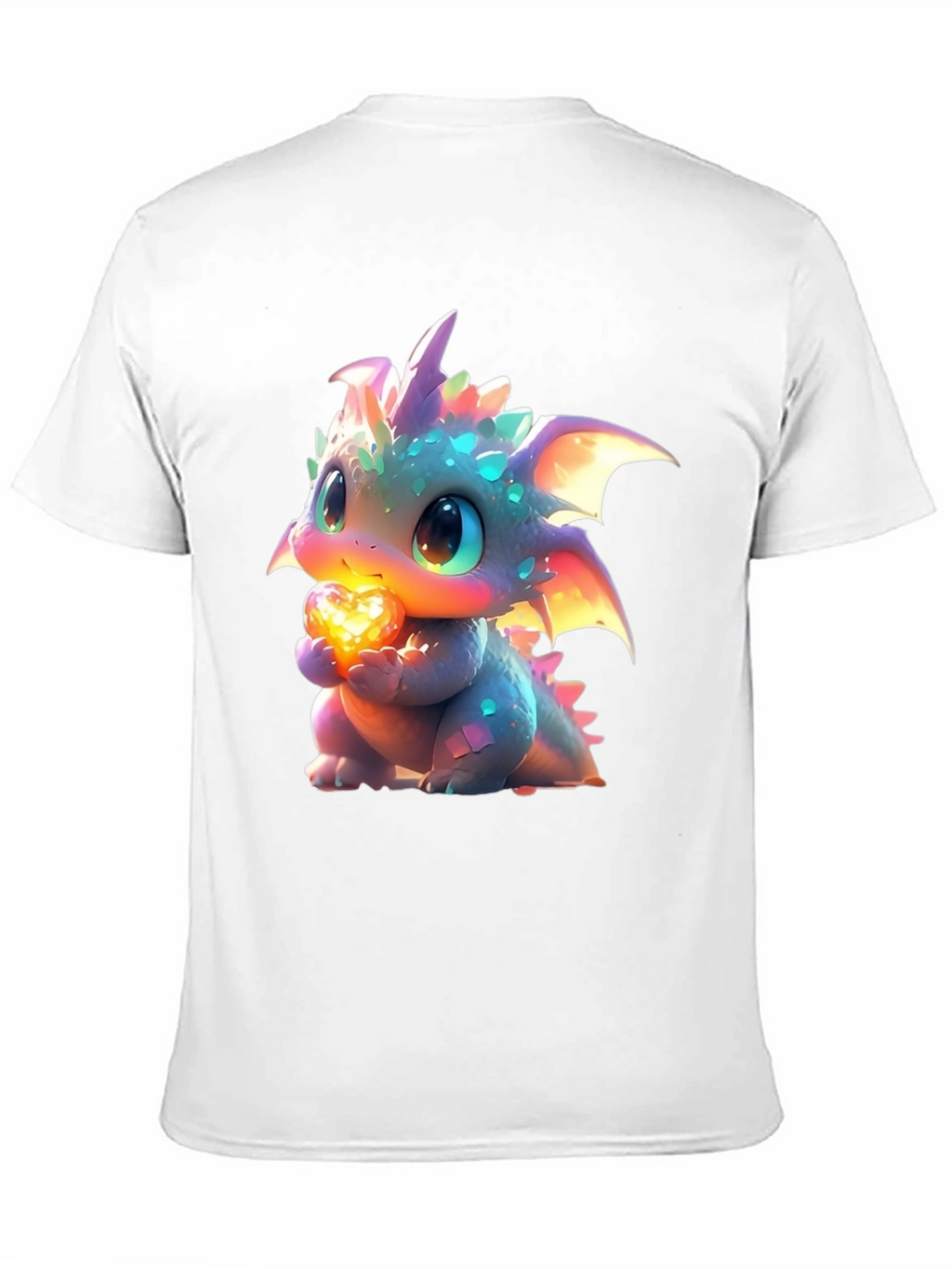 Cute Dragon Holding Heart Graphic T-Shirt