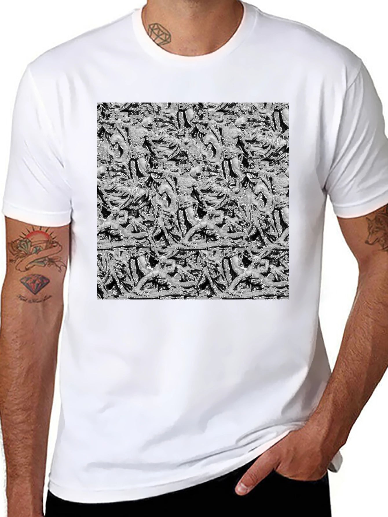 Statue Print Black T-Shirt