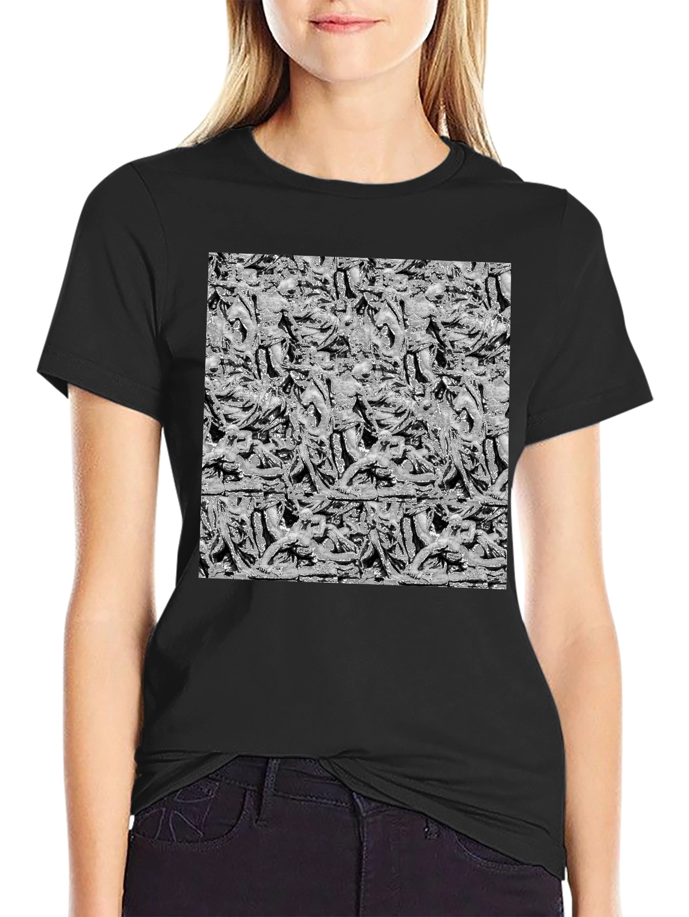 Statue Print Black T-Shirt
