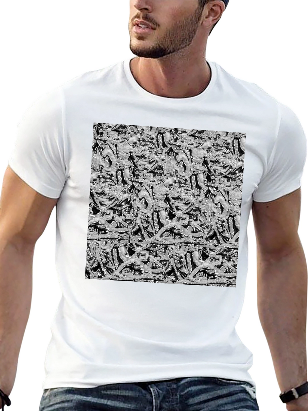 Statue Print Black T-Shirt