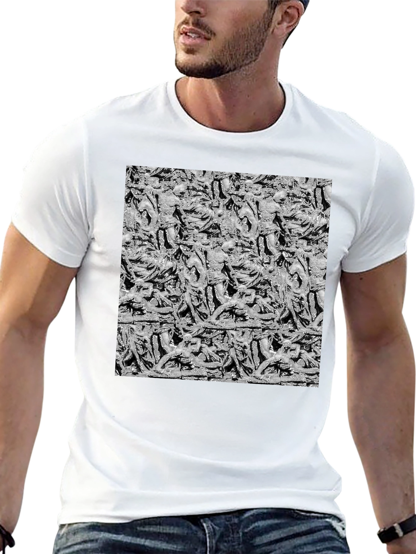 Statue Print Black T-Shirt