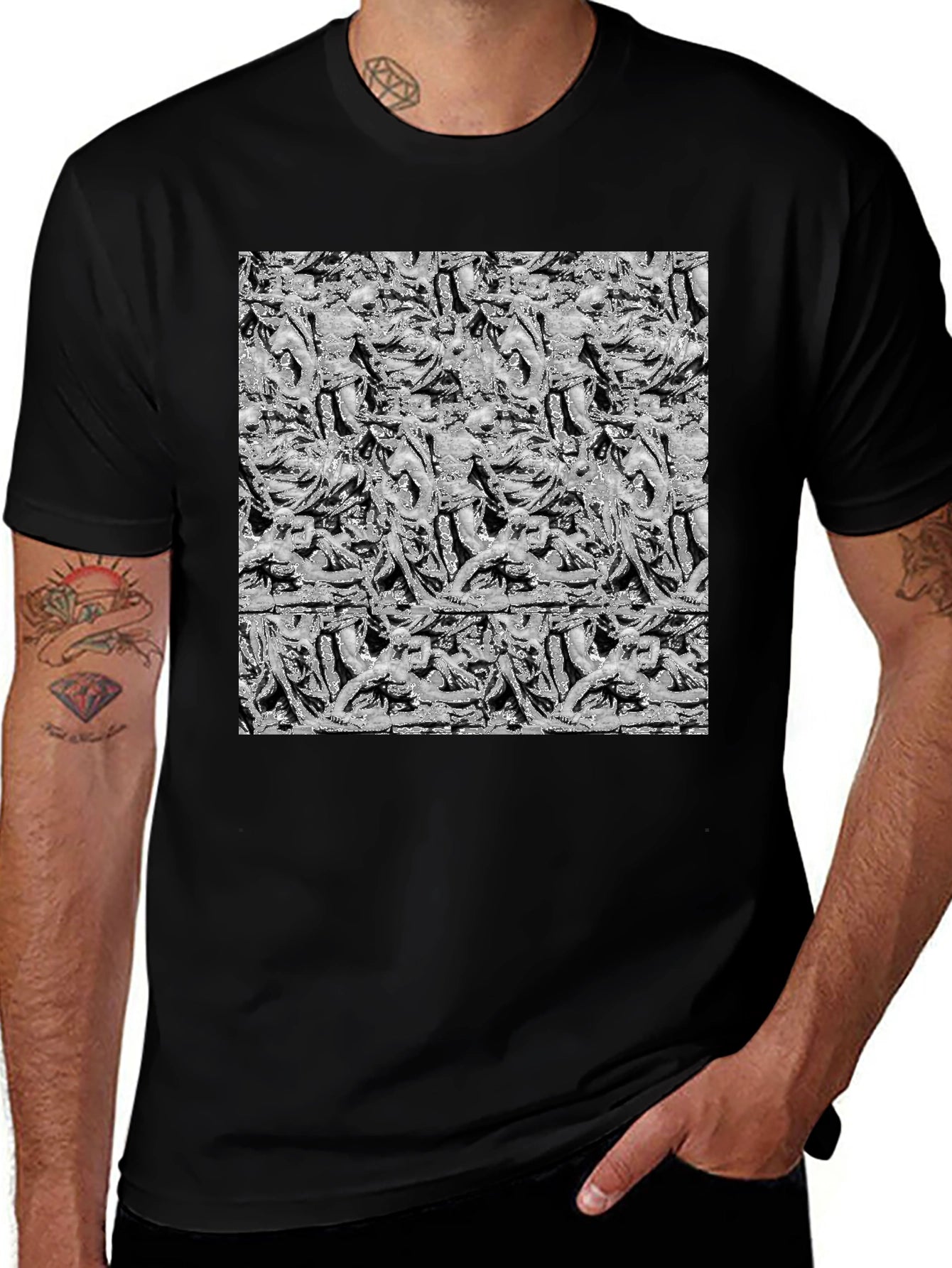 Statue Print Black T-Shirt