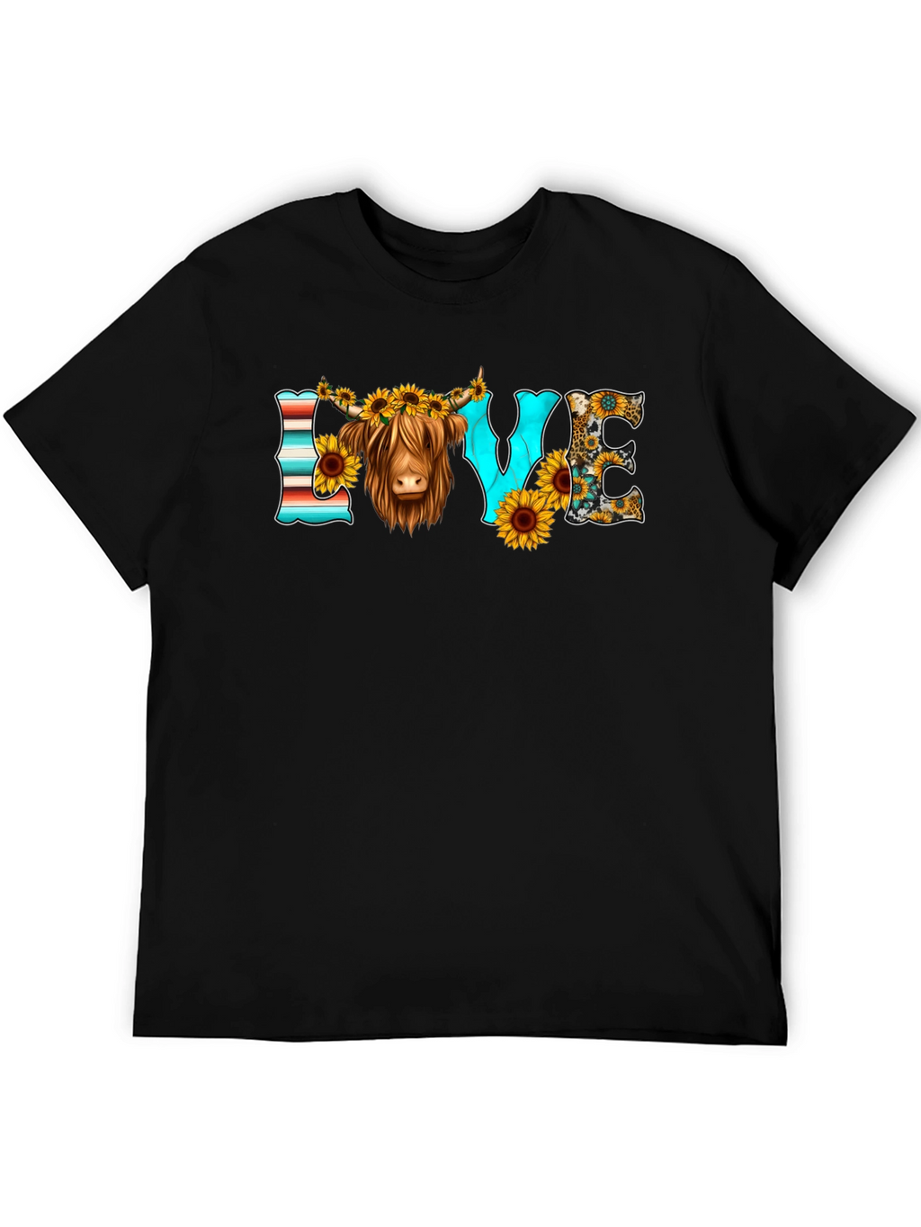 LOVE Highland Cow Graphic Tee
