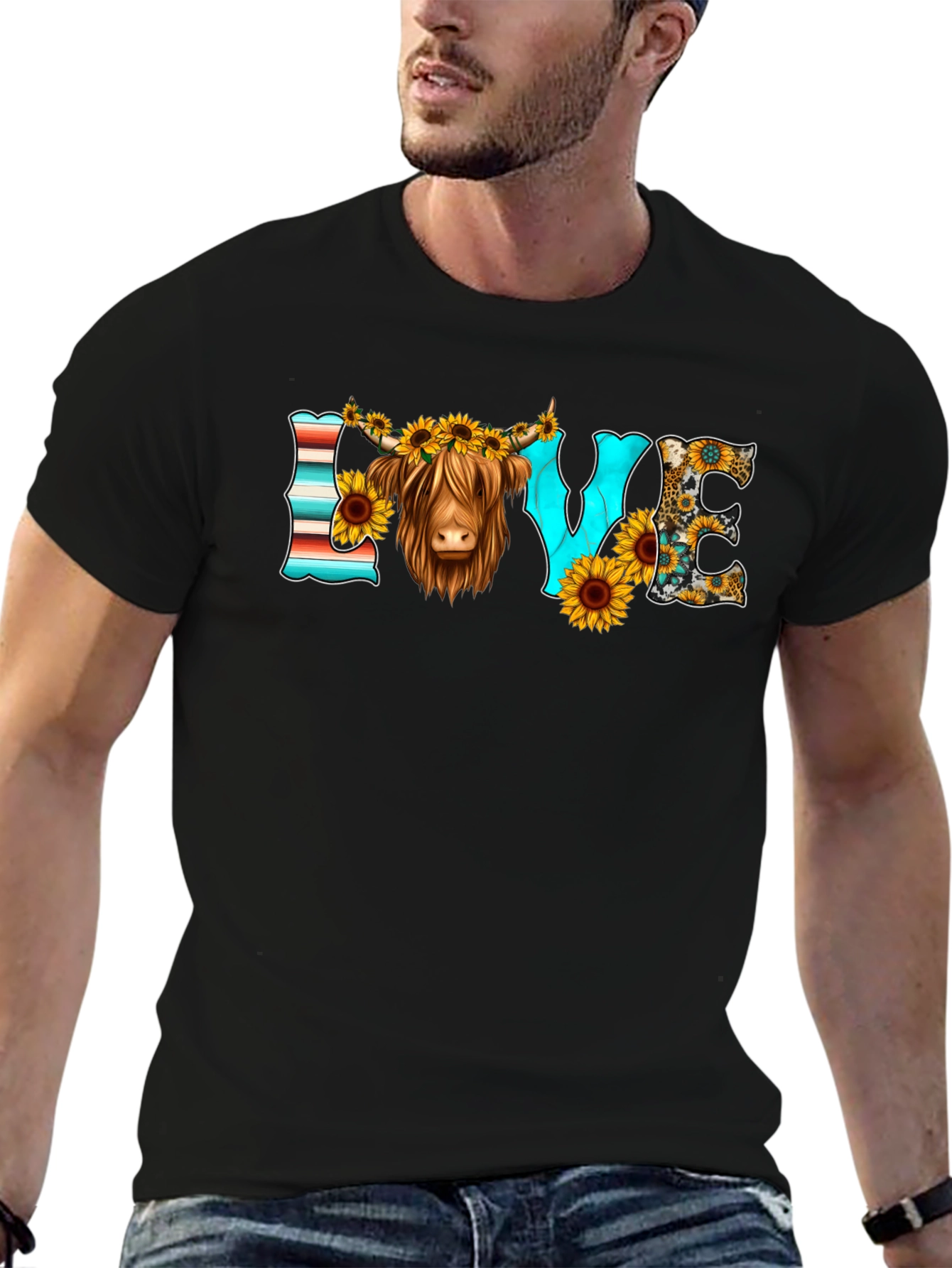 LOVE Highland Cow Graphic Tee
