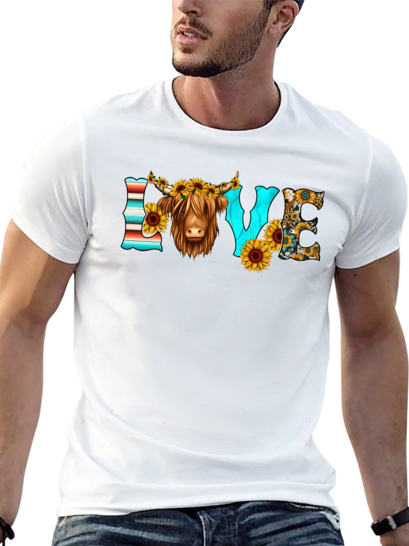 LOVE Highland Cow Graphic Tee