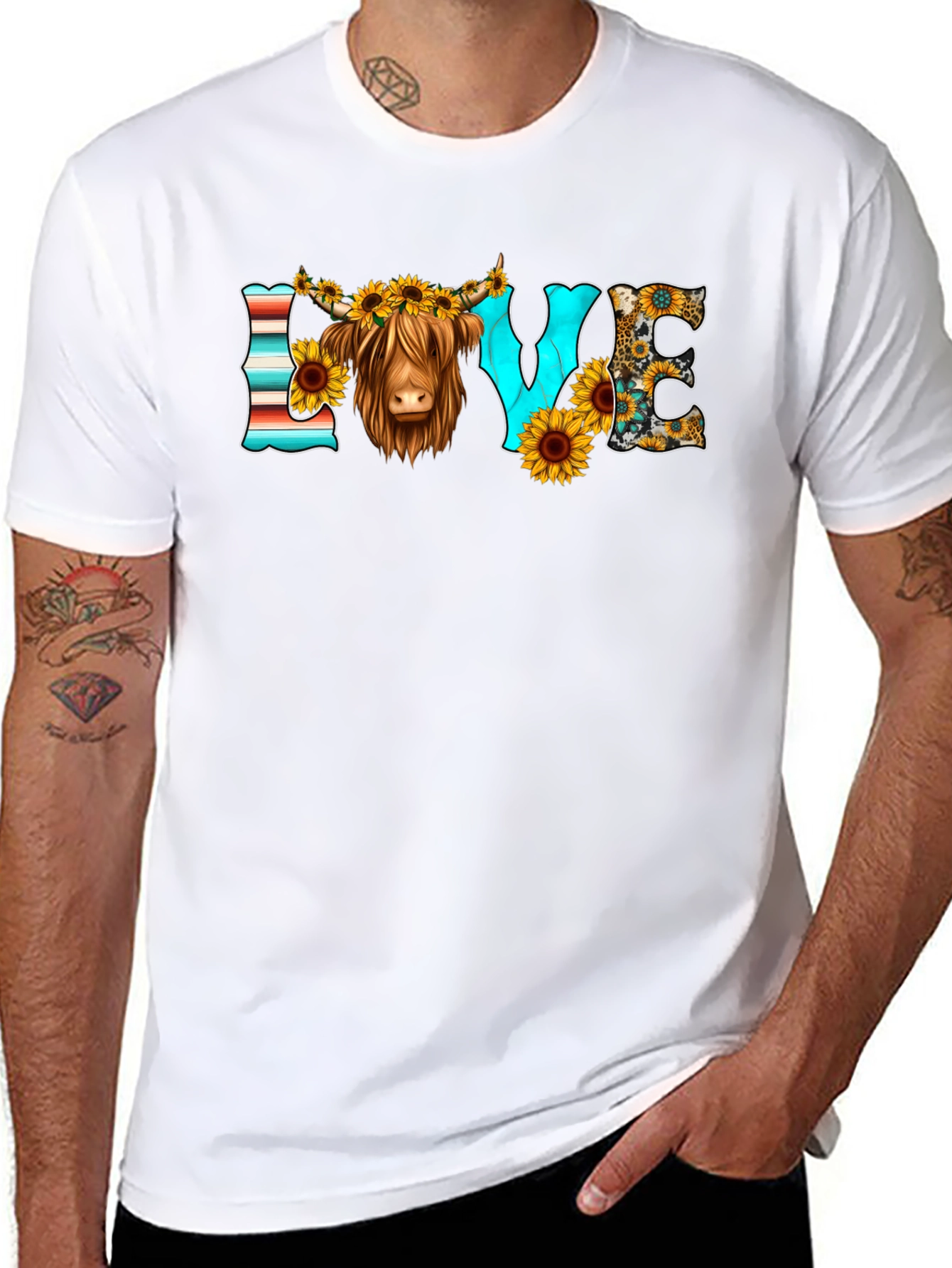 LOVE Highland Cow Graphic Tee
