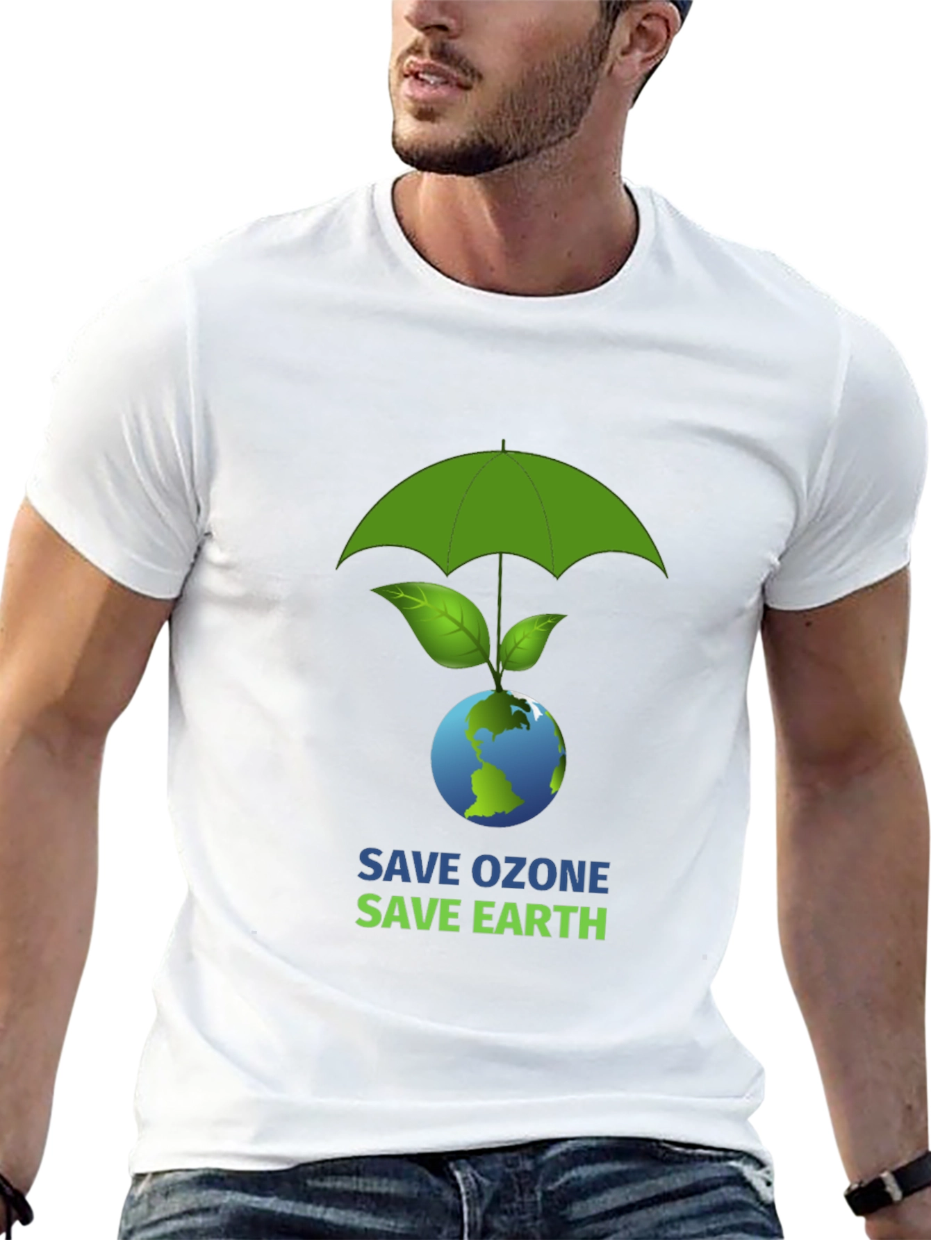 Eco-Friendly Graphic T-Shirt - Save Ozone Save Earth