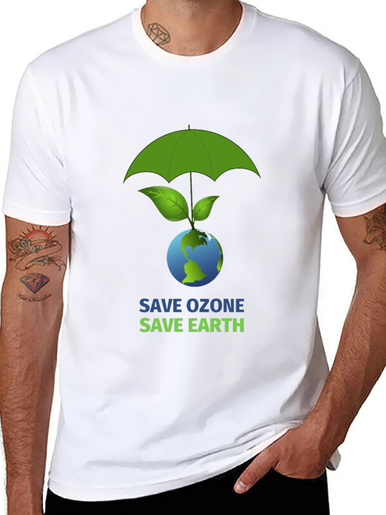 Eco-Friendly Graphic T-Shirt - Save Ozone Save Earth