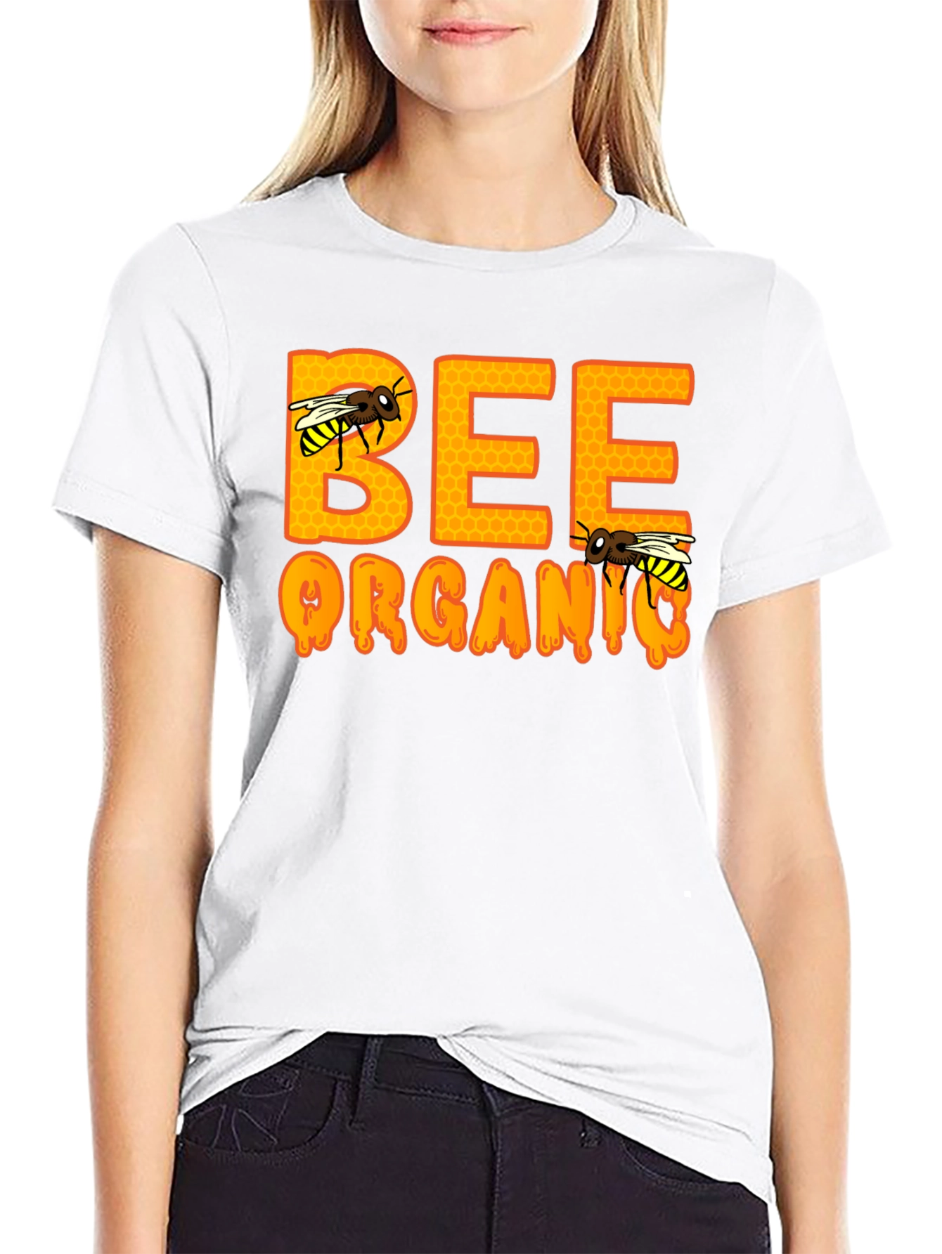 Bee Organic T-Shirt - Black Cotton Tee