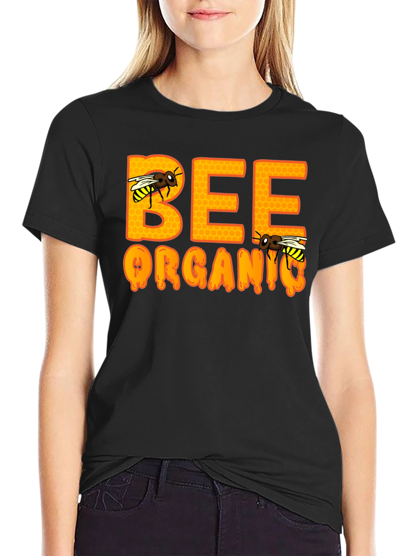 Bee Organic T-Shirt - Black Cotton Tee
