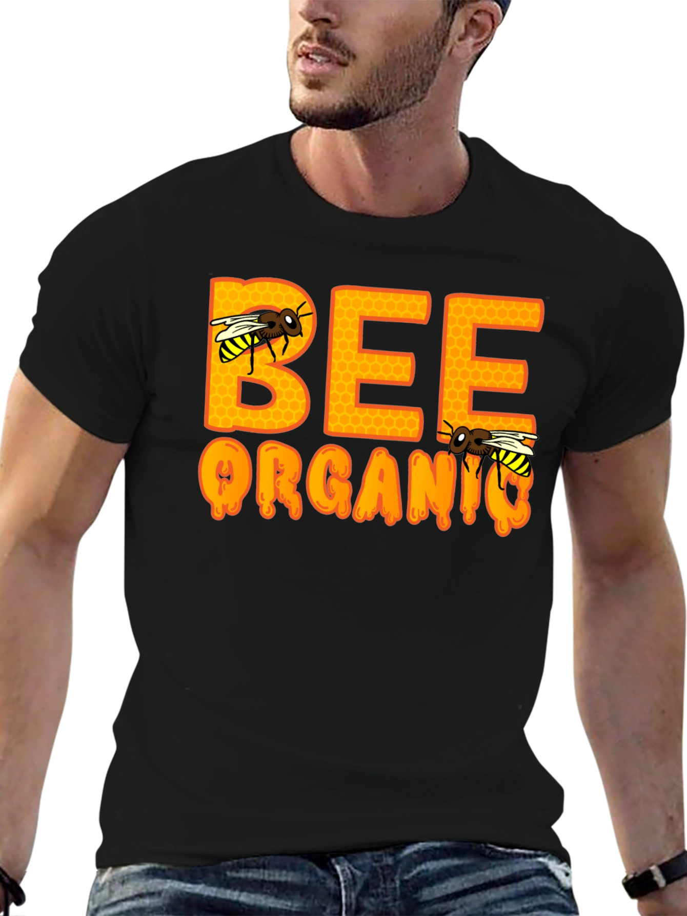 Bee Organic T-Shirt - Black Cotton Tee