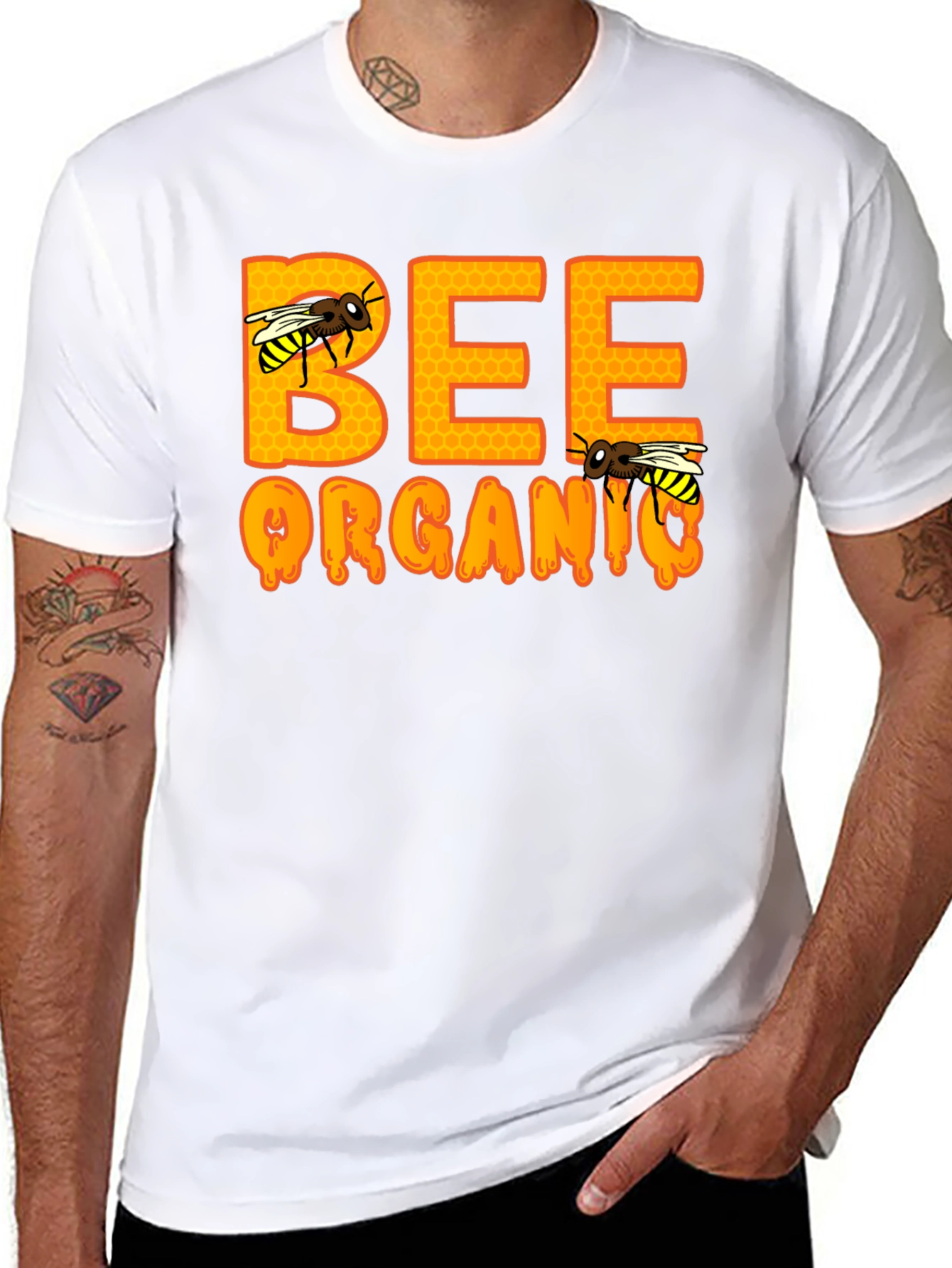 Bee Organic T-Shirt - Black Cotton Tee