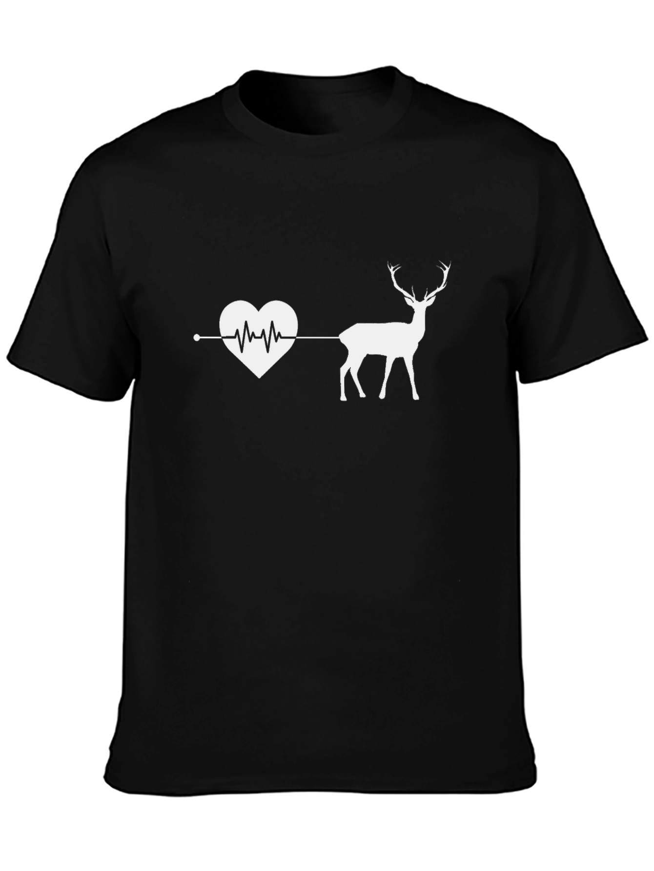 Deer Heartbeat Graphic T-Shirt - Soft Cotton Blend