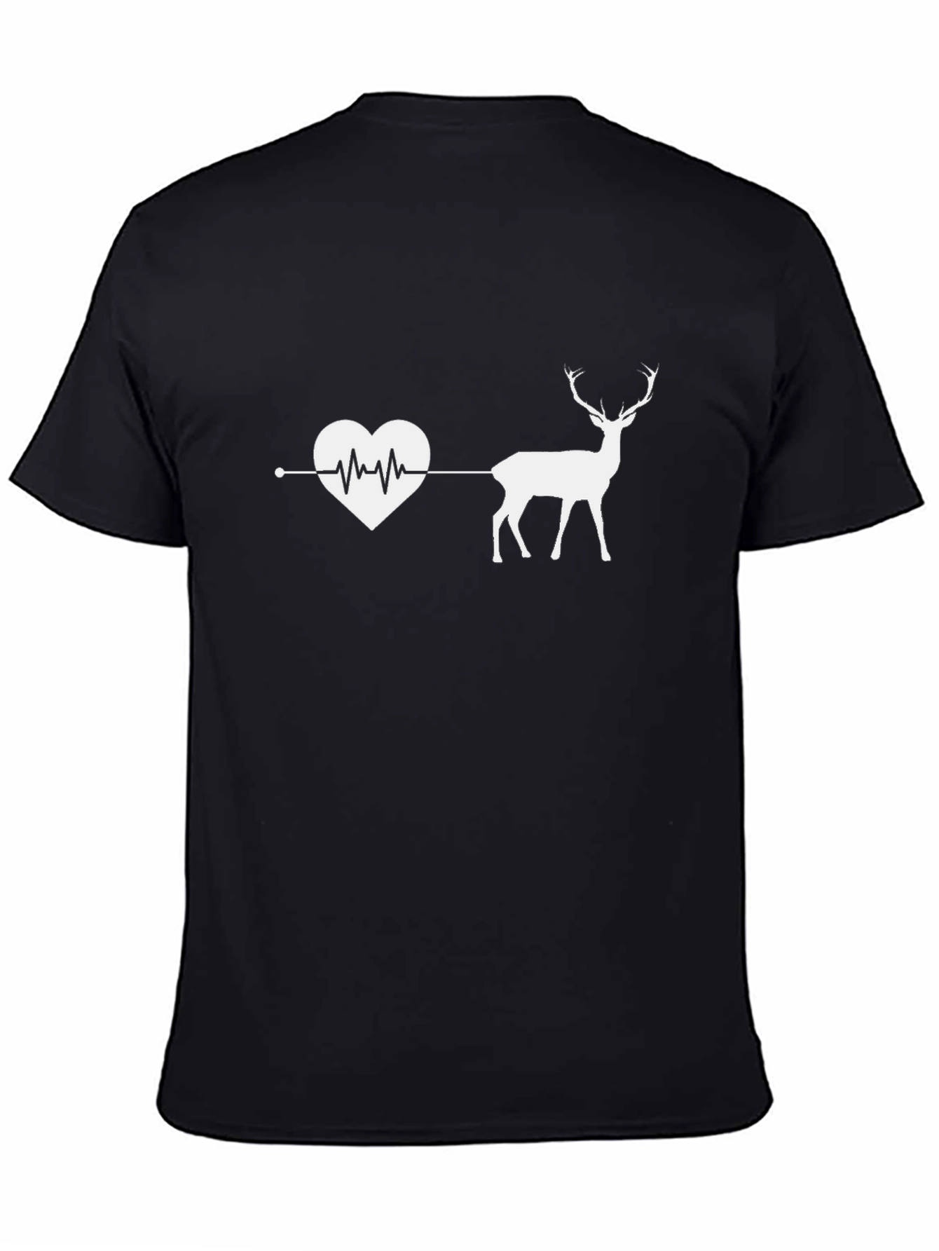 Deer Heartbeat Graphic T-Shirt - Soft Cotton Blend