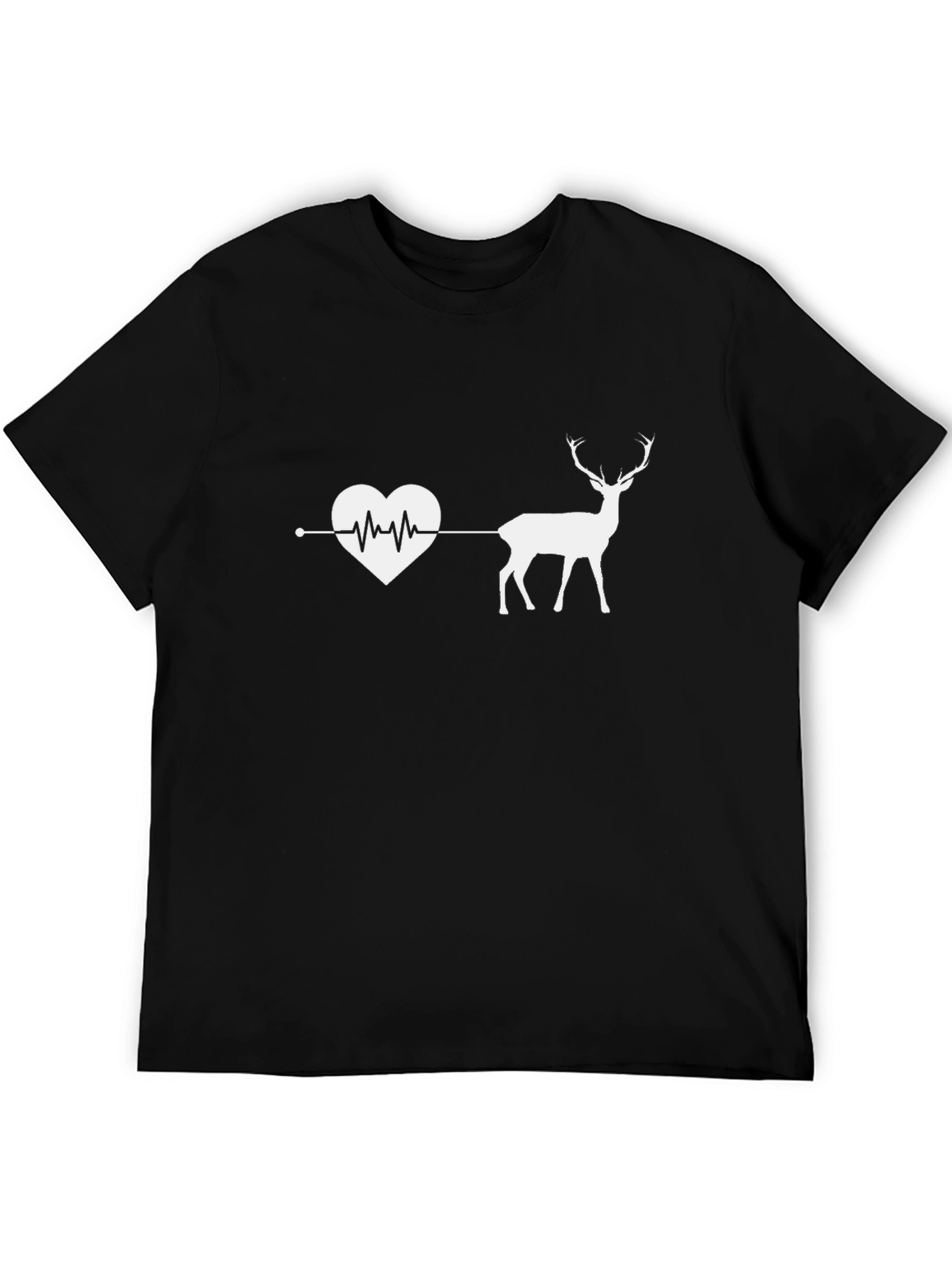 Deer Heartbeat Graphic T-Shirt - Soft Cotton Blend