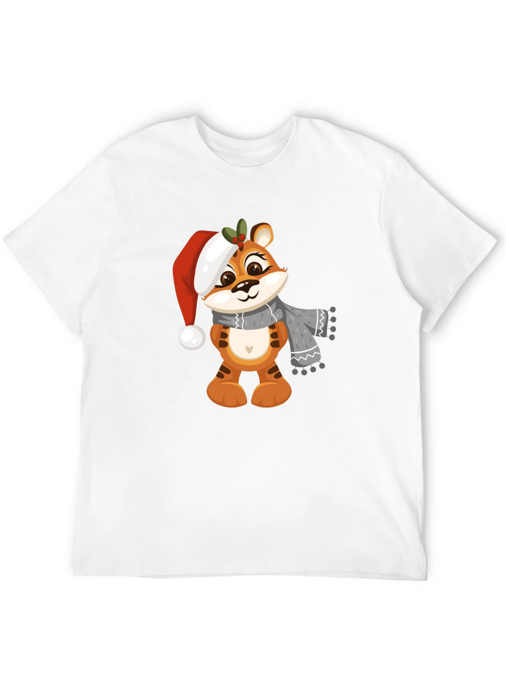 Cute Cartoon Tiger Christmas T-Shirt