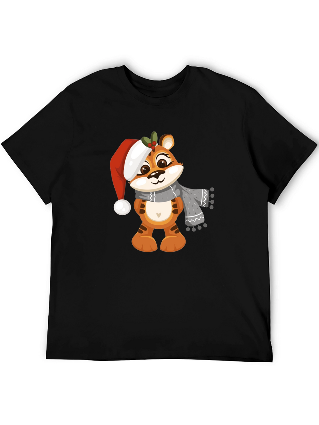 Cute Cartoon Tiger Christmas T-Shirt