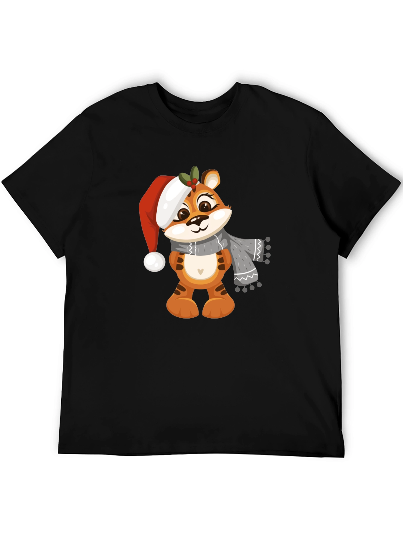 Cute Cartoon Tiger Christmas T-Shirt