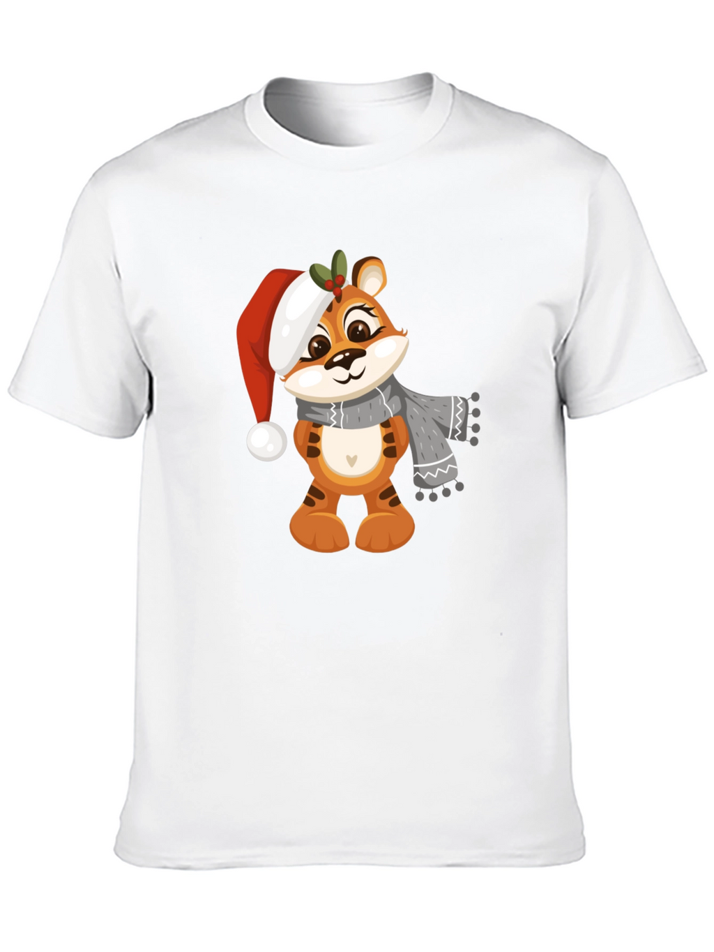 Cute Cartoon Tiger Christmas T-Shirt