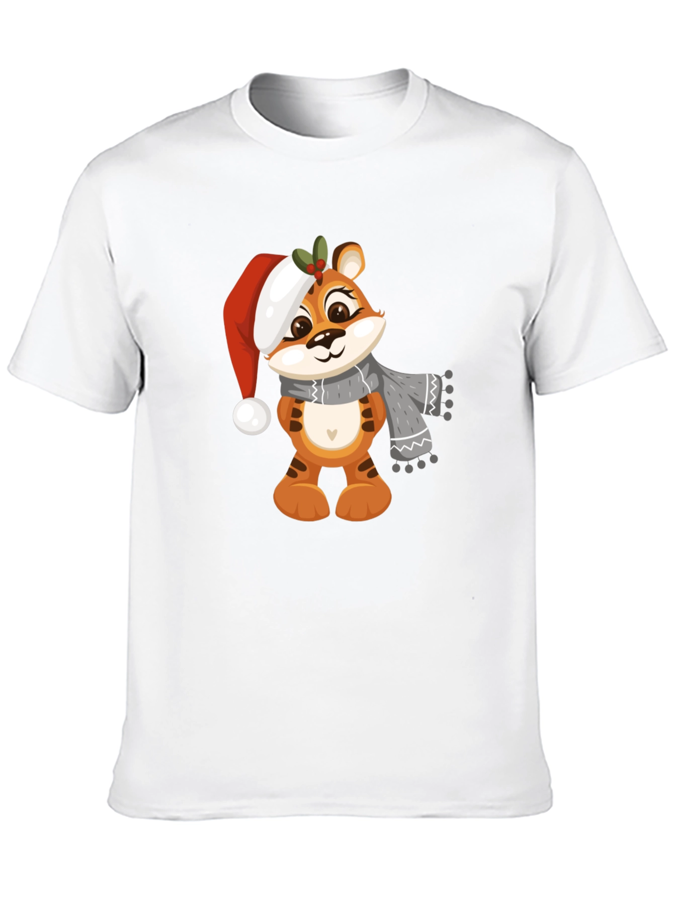 Cute Cartoon Tiger Christmas T-Shirt