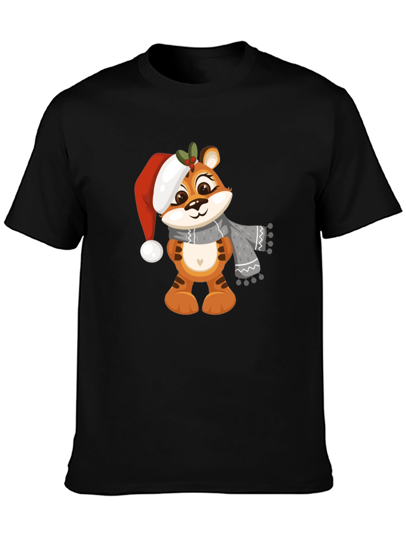 Cute Cartoon Tiger Christmas T-Shirt