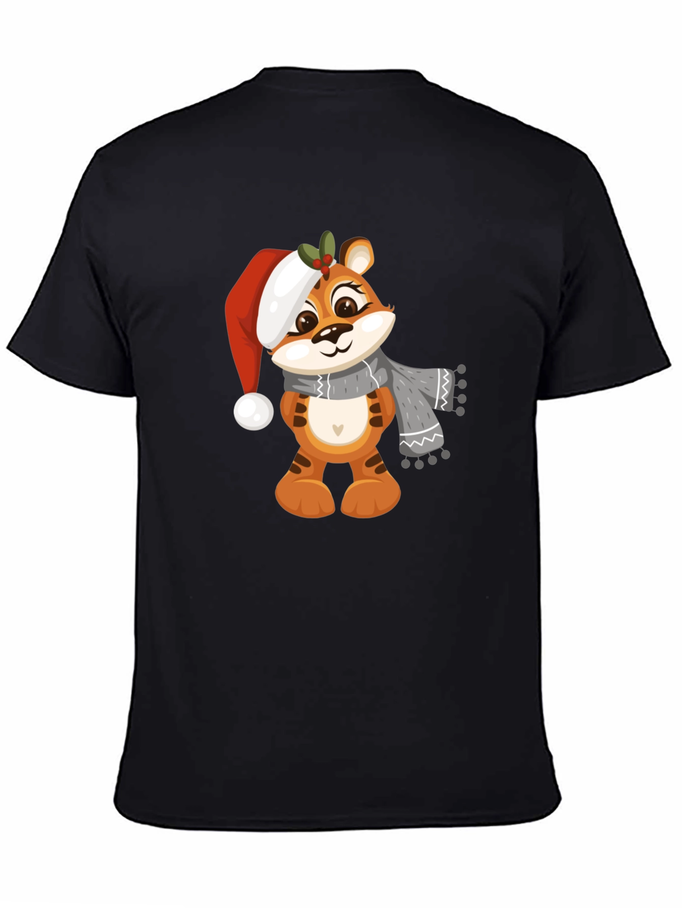 Cute Cartoon Tiger Christmas T-Shirt