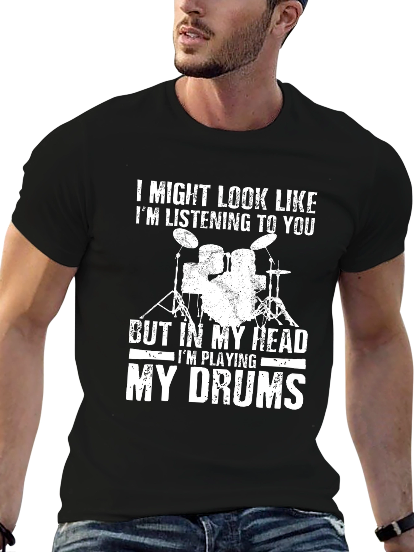 Drummers Head T-Shirt - Funny Music Tee