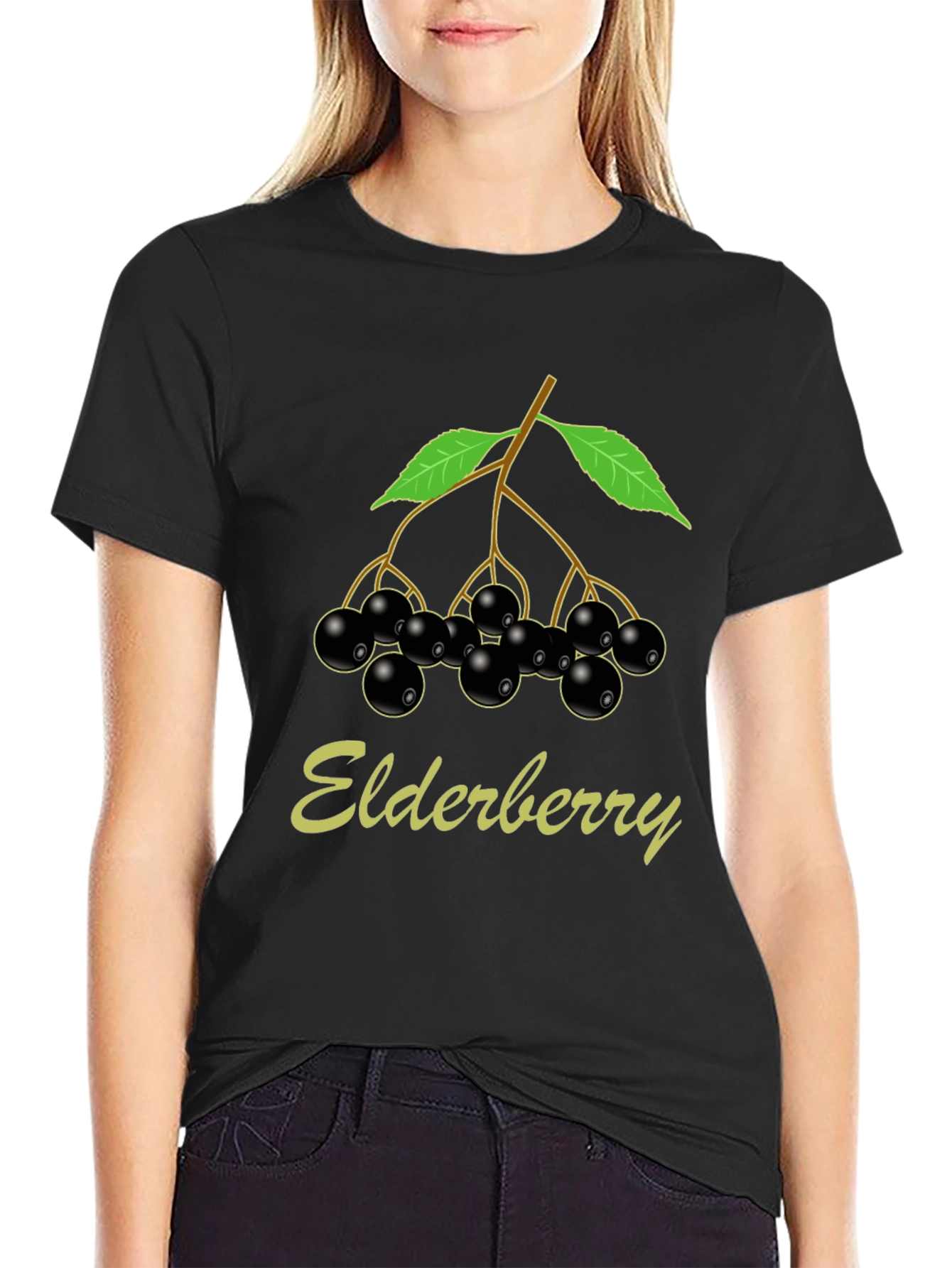 Elderberry T-Shirt Black Nature Inspired