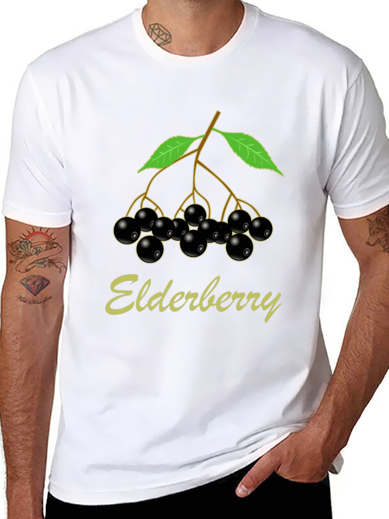 Elderberry T-Shirt Black Nature Inspired