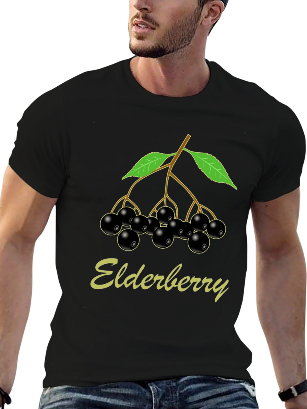 Elderberry T-Shirt Black Nature Inspired