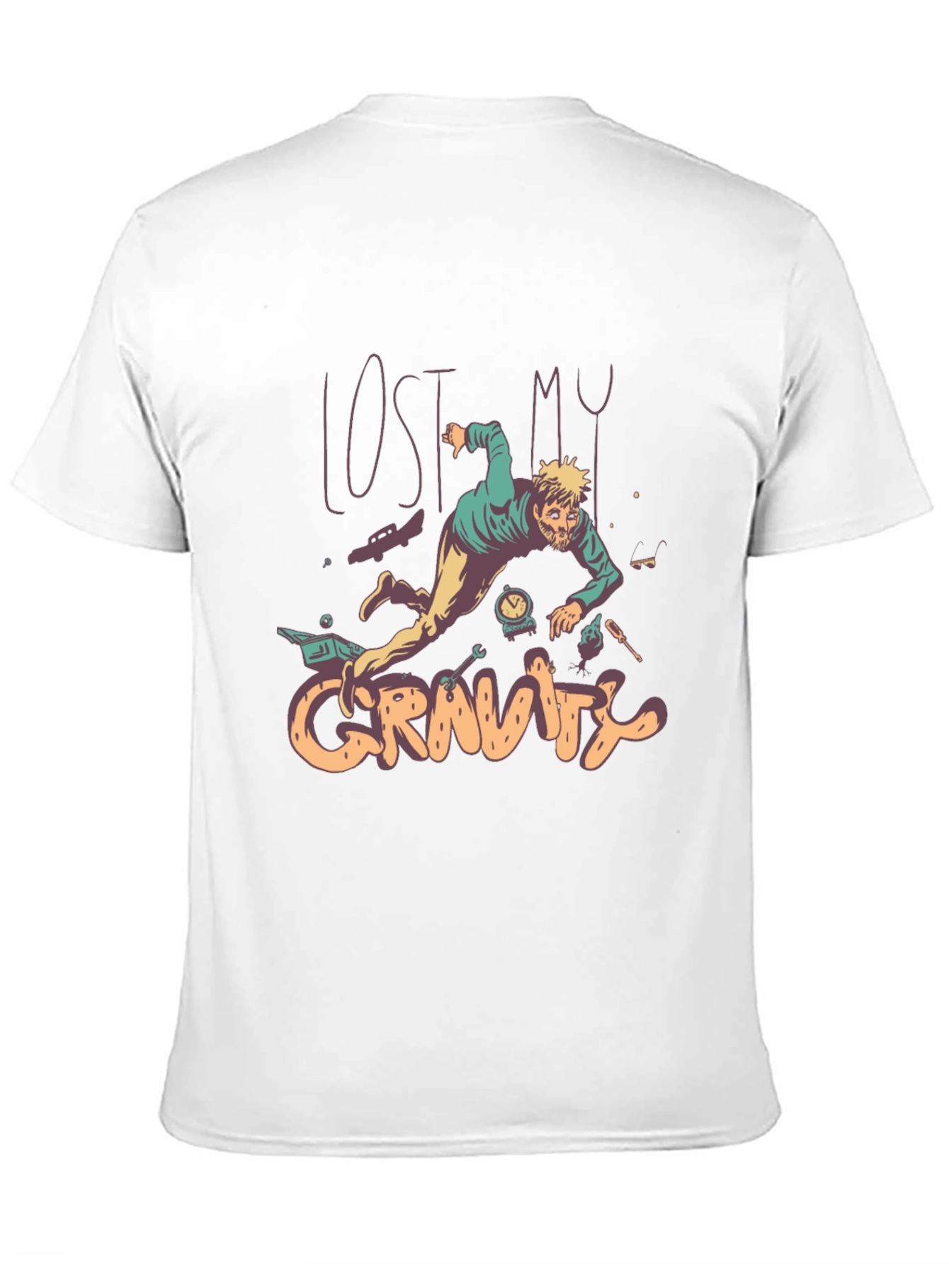 Lost My Gravity Graphic Tee - Black Cotton T-Shirt