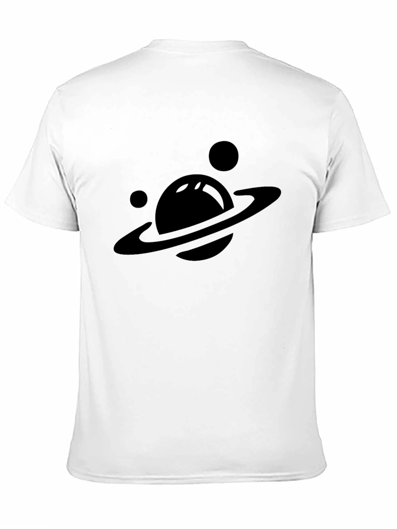 Planet Saturn Graphic Tee - Black Cotton T-Shirt