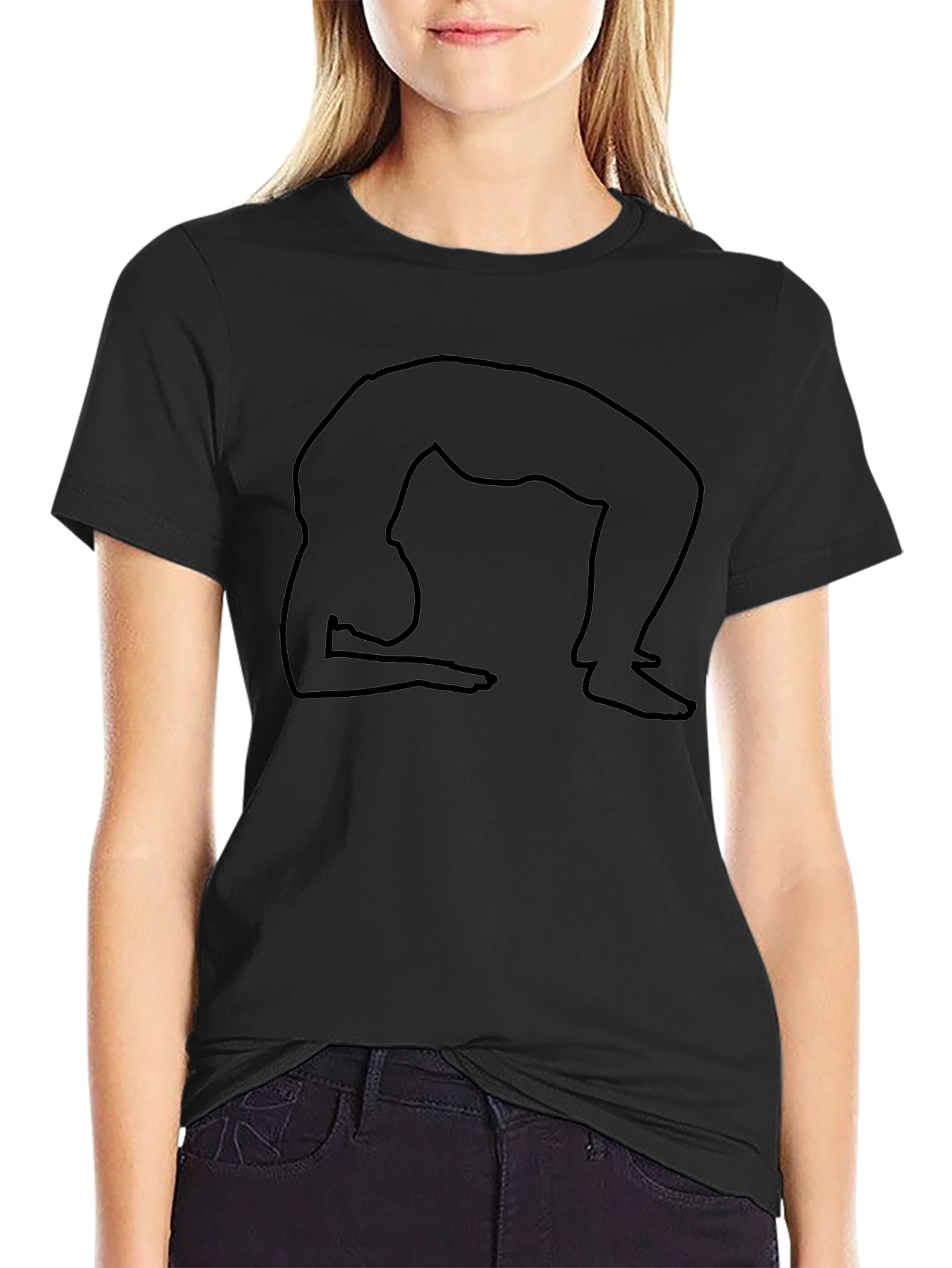 Yoga Pose Graphic Tee - Black Cotton Shirt