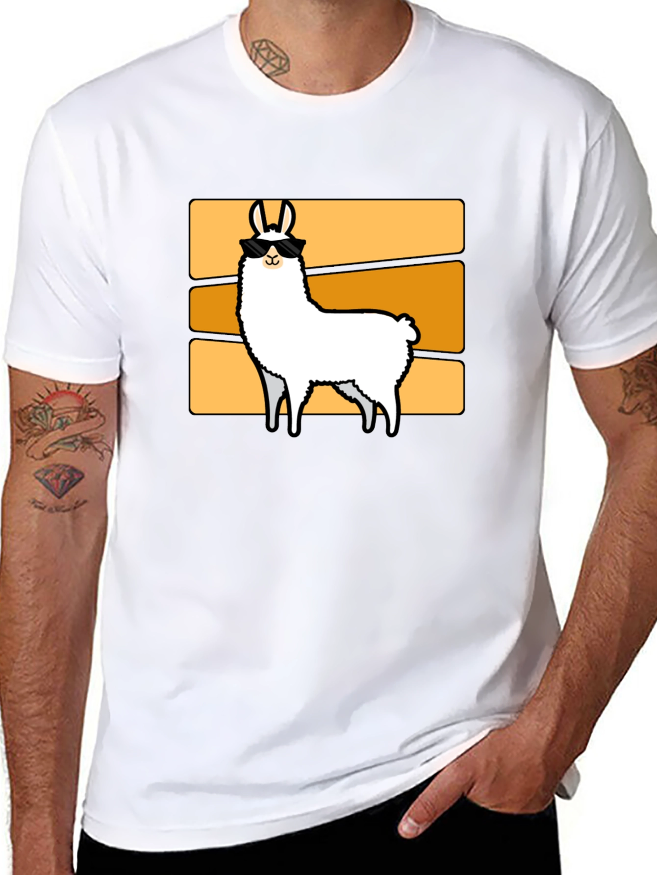 Cool Llama Graphic Tee - Retro Style