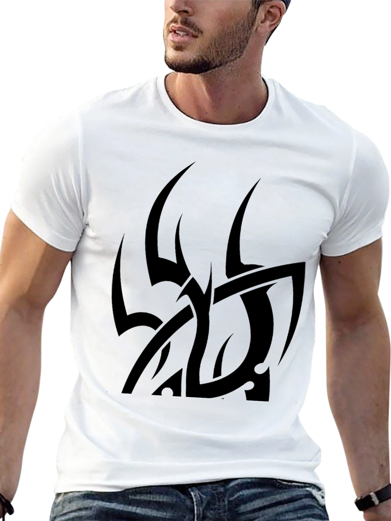 Tribal Graphic Black T-Shirt - Modern Casual Wear
