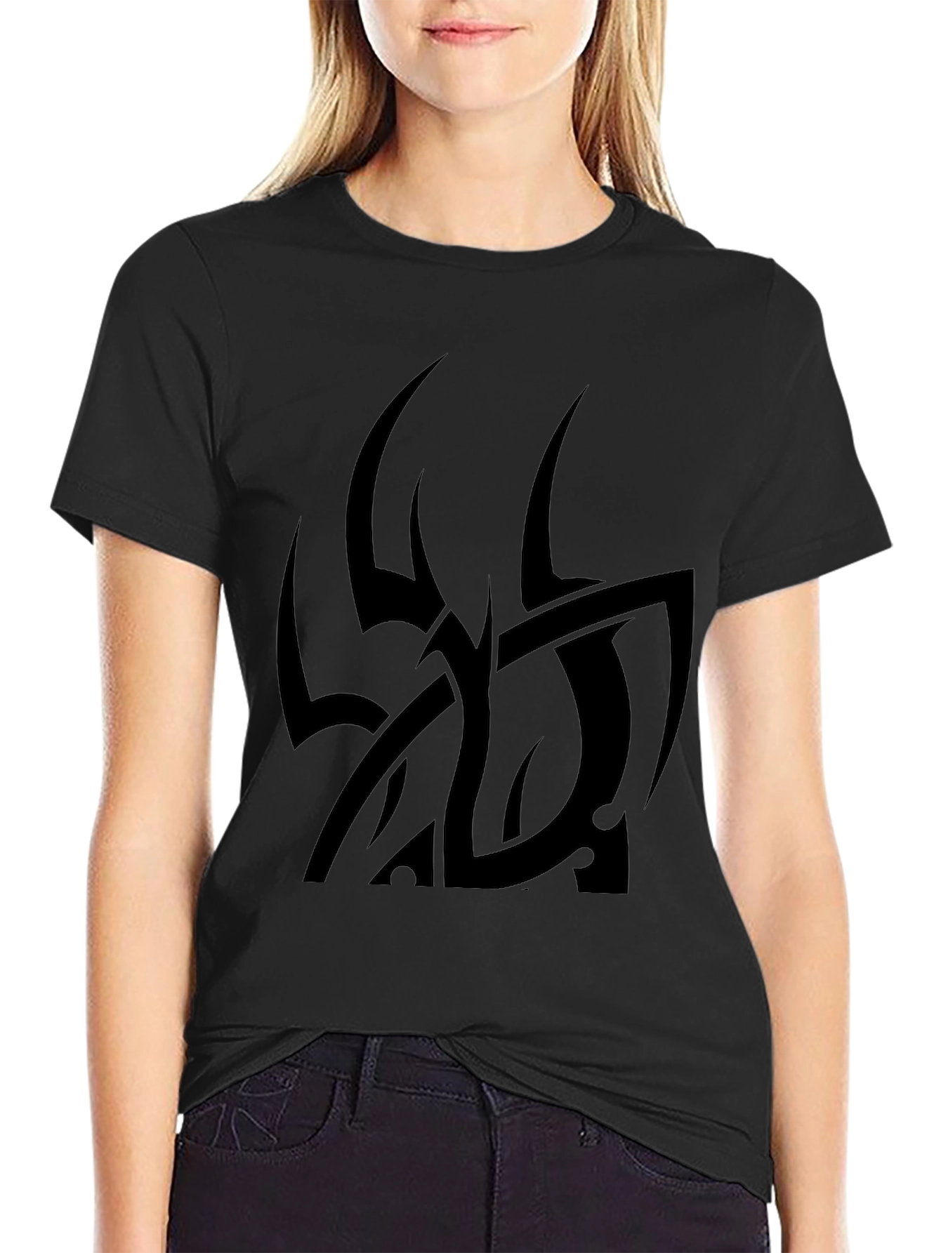 Tribal Graphic Black T-Shirt - Modern Casual Wear