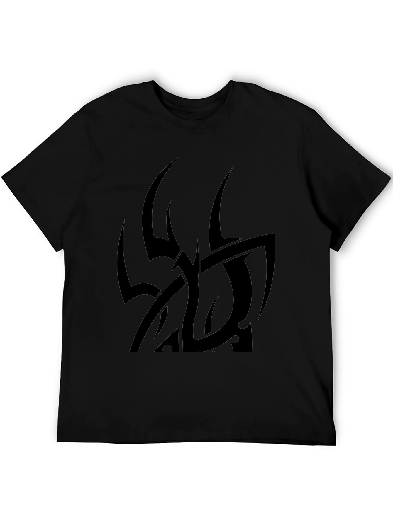 Tribal Graphic Black T-Shirt - Modern Casual Wear